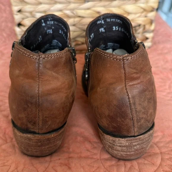 Liberty Black double zipper brown booties size 9.5 distressed cowboy boots - Picture 4 of 10